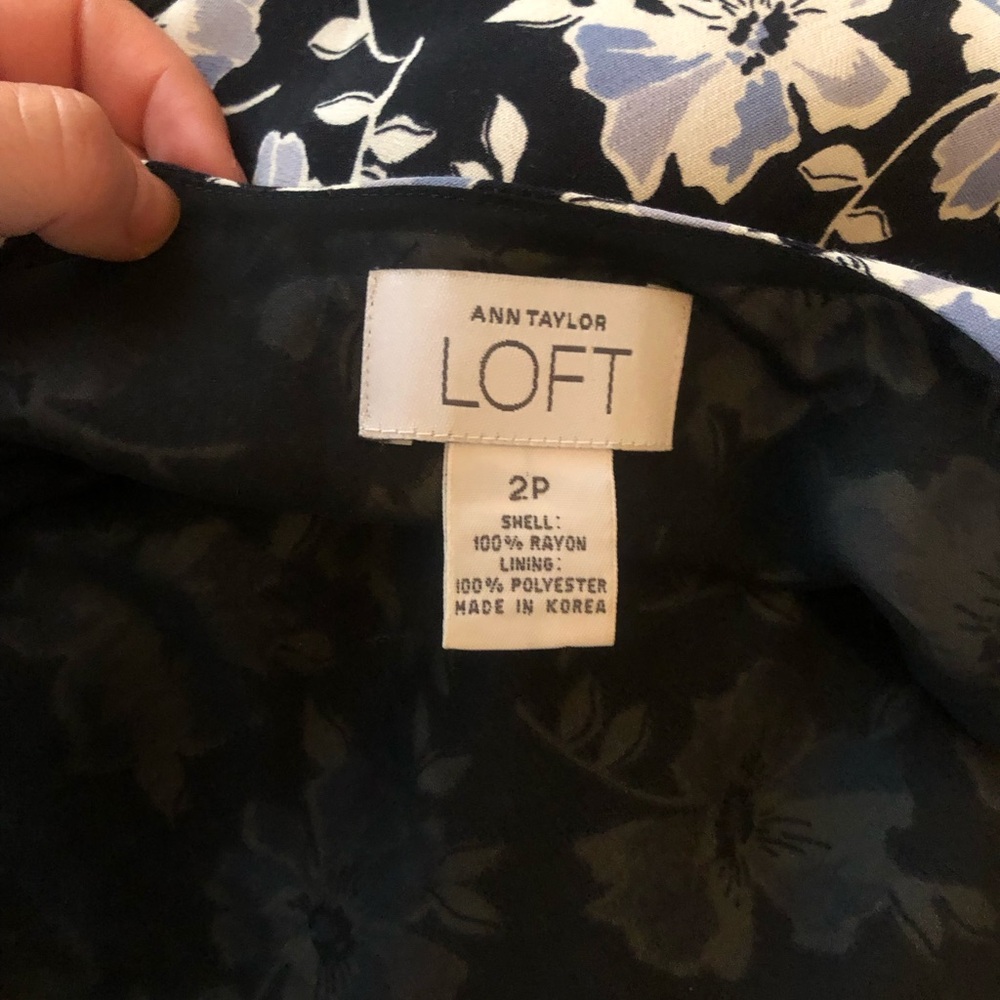 LOFT Black, White, and Blue Floral Maxi Dress - Picture 3 of 3